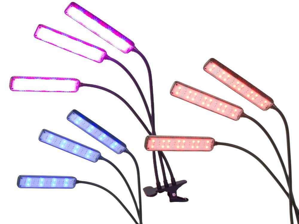 LAMPA DO ROŚLIN LED USB UPRAWY WZROSTU PANEL GROW LIGHT TIMER KLIPS KWIATÓW